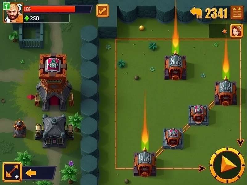 Indore Fortress Defender strategic tower placement diagram showing optimal defense formations